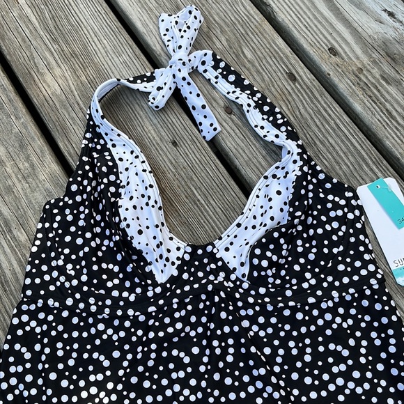 Sunsets Spot On Halter Underwire Tankini Top,34D,NWT - Picture 4 of 12